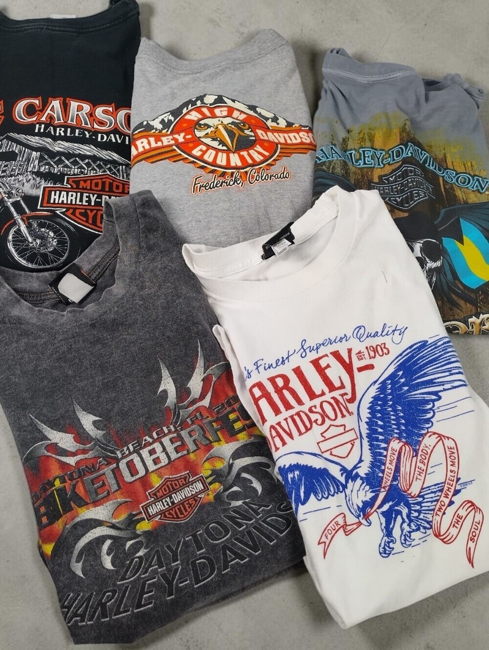 Harley Davidson Motorcycle Men's Size LG - 2XL Lot Of 5 Shirt Bikers Wear